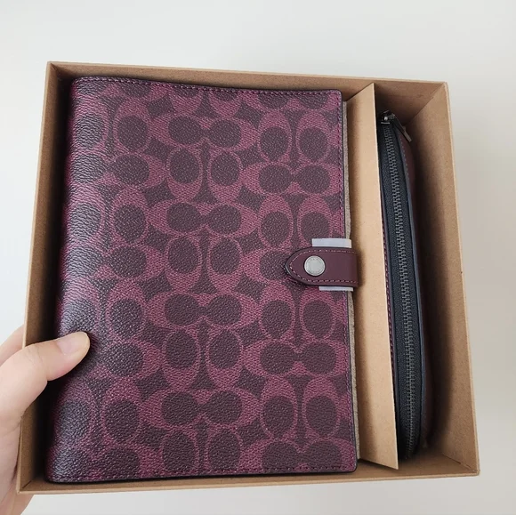 Coach Boxed Notebook And Pencil Case Set In Signature Canvas - Picture 4 of 9